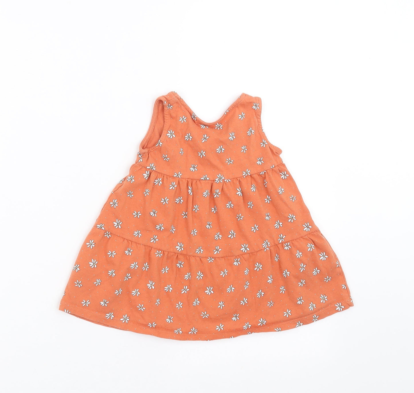 Primark Girls Orange Floral  Trapeze & Swing  Size 12-18 Months