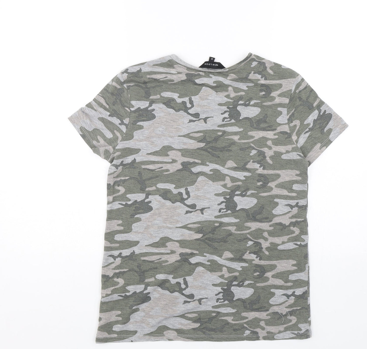 New Look Womens Green Camouflage  Basic T-Shirt Size 6