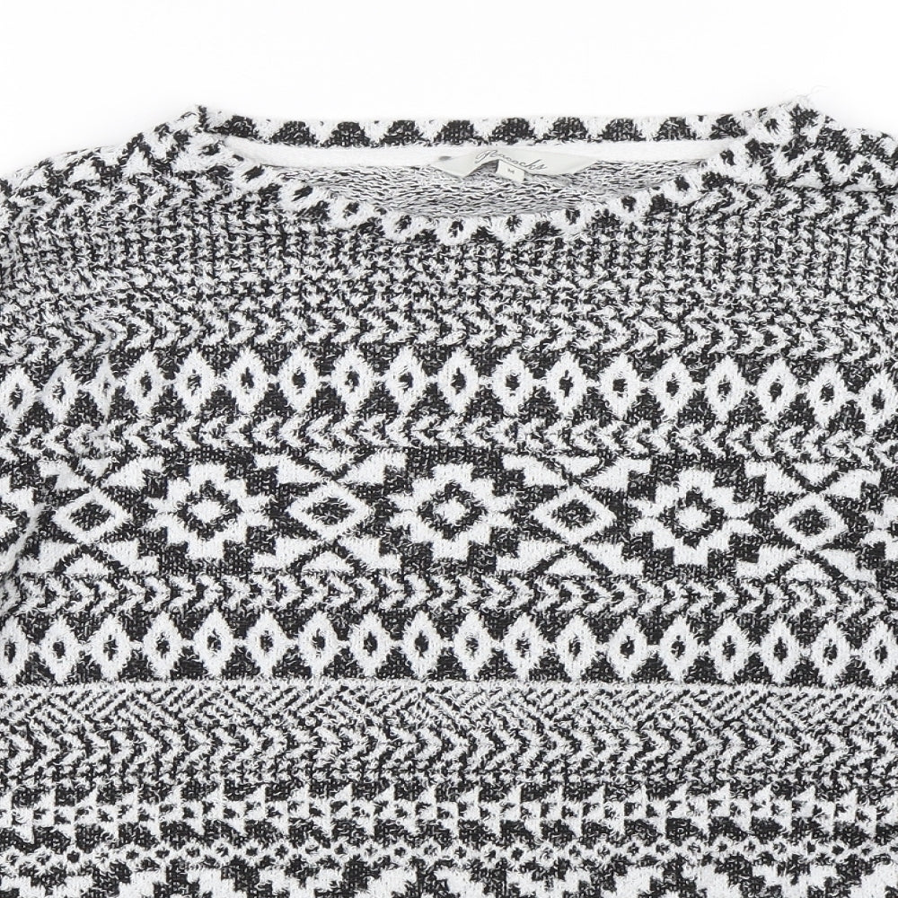 Peacocks Womens Black Fair Isle  Pullover Jumper Size M