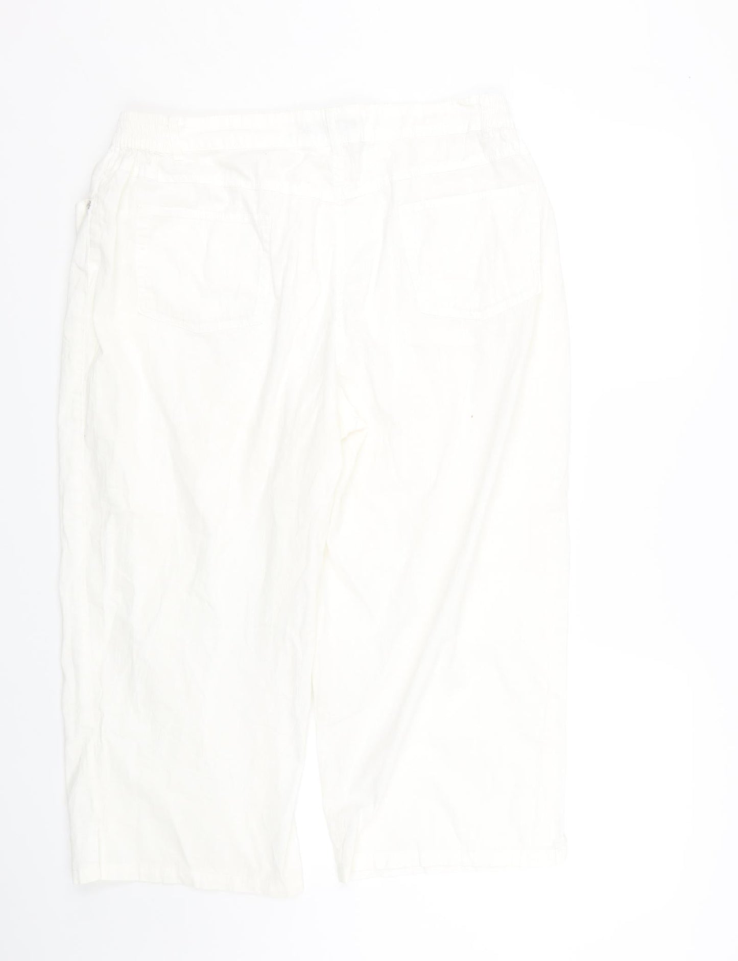 Furcom Womens White   Cropped Trousers Size 12 L21 in