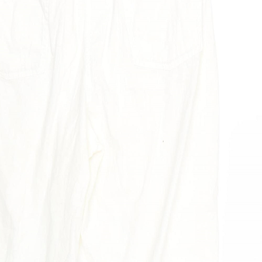 Furcom Womens White   Cropped Trousers Size 12 L21 in