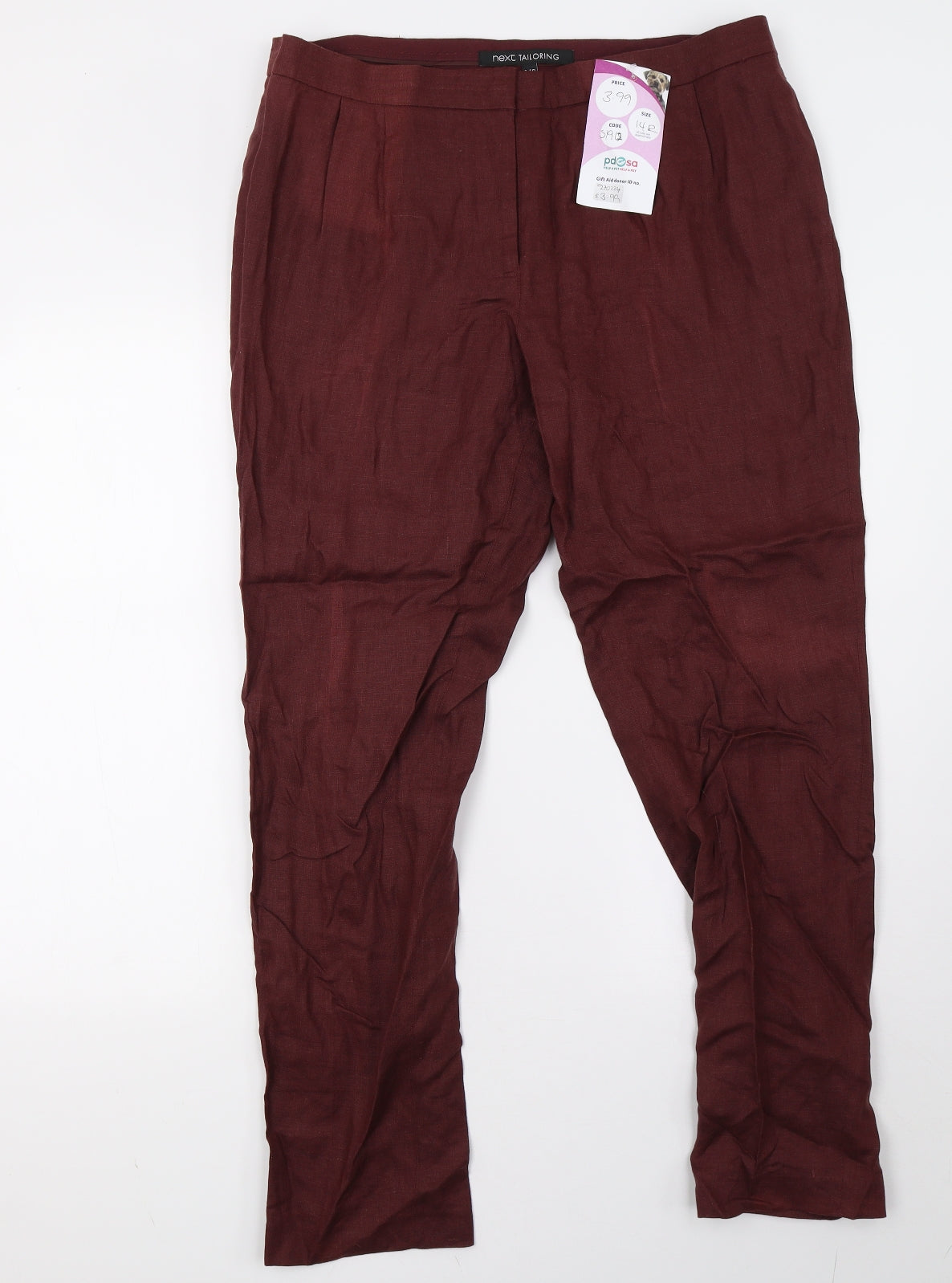 NEXT Womens Red   Trousers  Size 14 L31 in