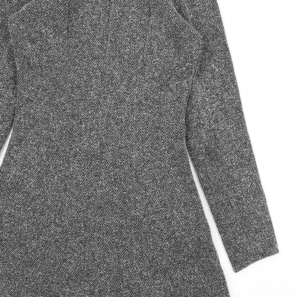 H&M Womens Grey Herringbone  A-Line  Size 10