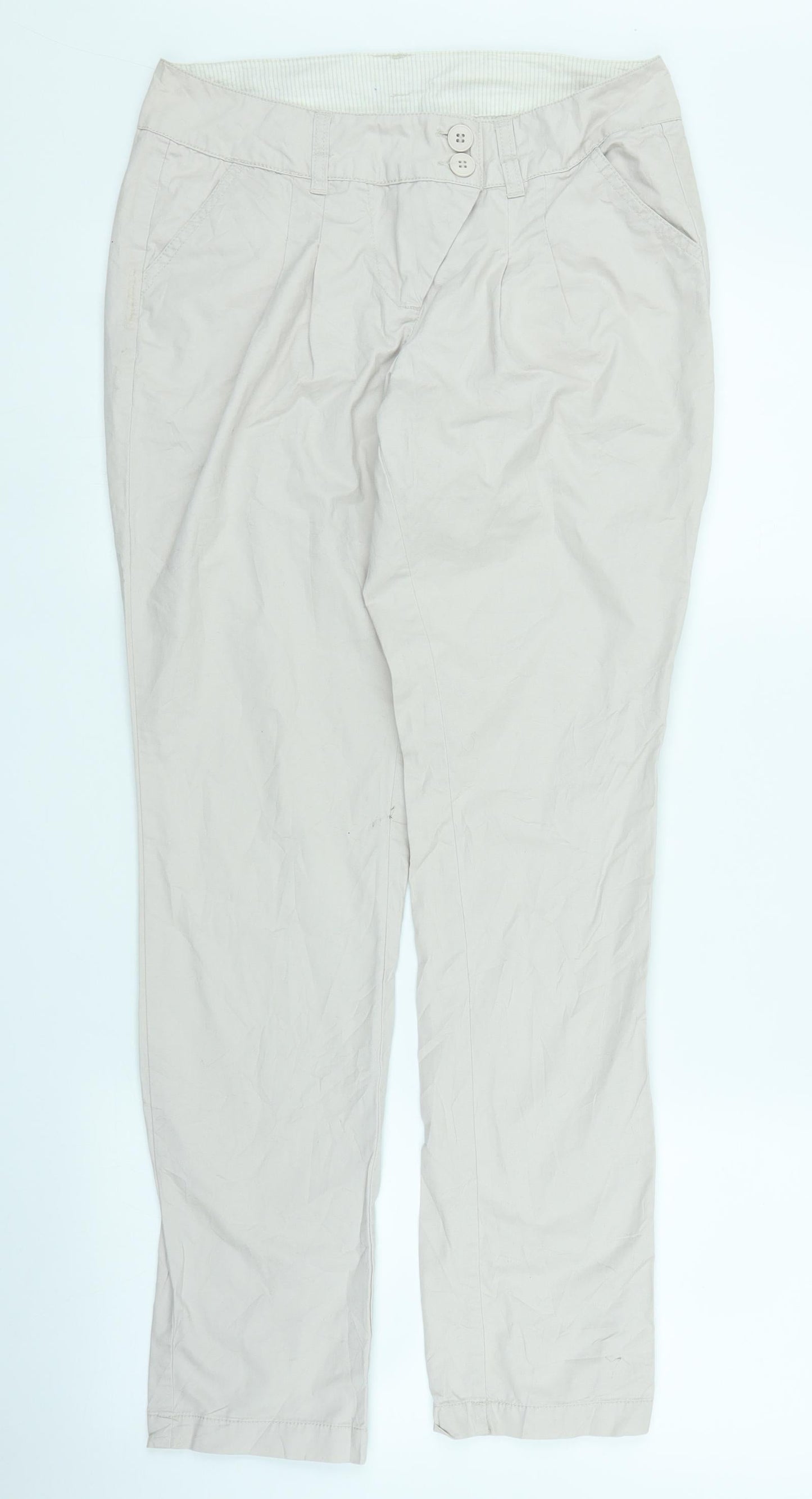 Dorothy Perkins Womens Beige   Trousers  Size 8 L28 in