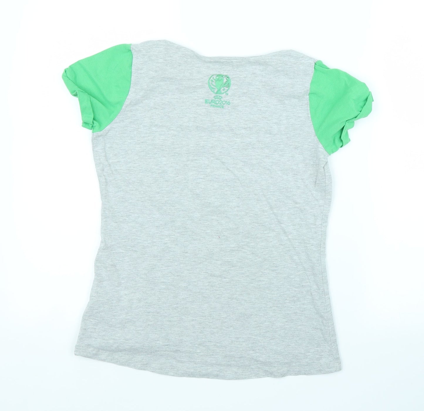 Euro2016 Girls Grey   Basic T-Shirt Size 10-11 Years