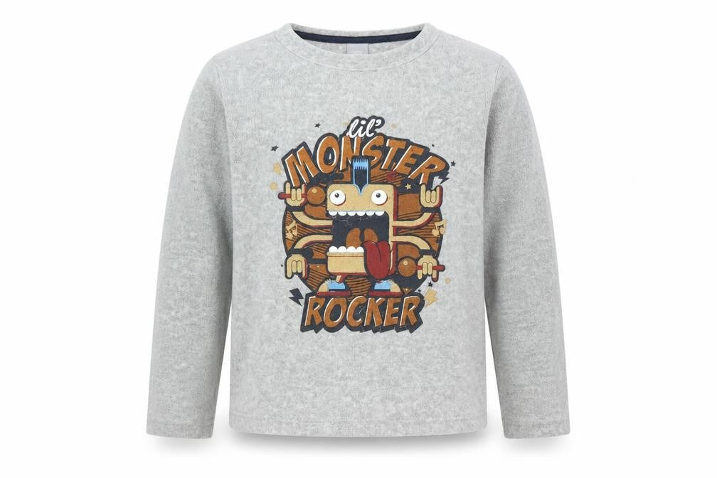 Sleep Wear Boys Grey  Fleece Pullover Jumper Size 5 Years  - PJ top