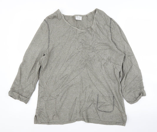 Faber Womens Grey   Basic Blouse Size 14