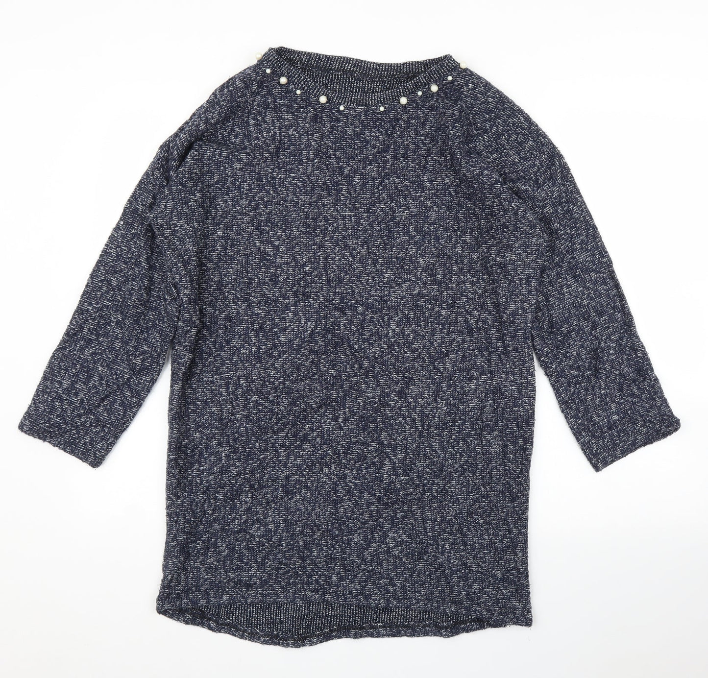 Preworn Womens Blue   Tunic Jumper Size M  - Pearls