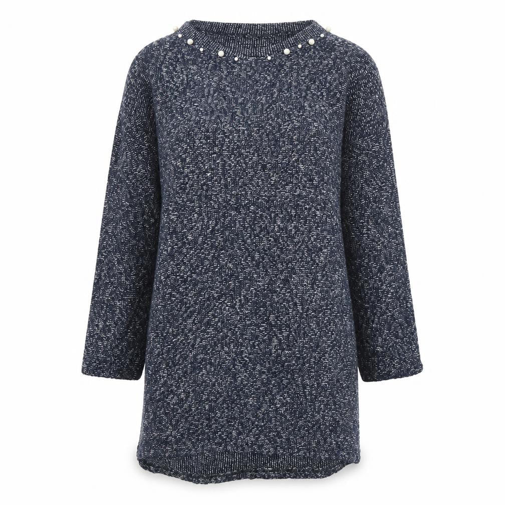 Preworn Womens Blue   Tunic Jumper Size M  - Pearls