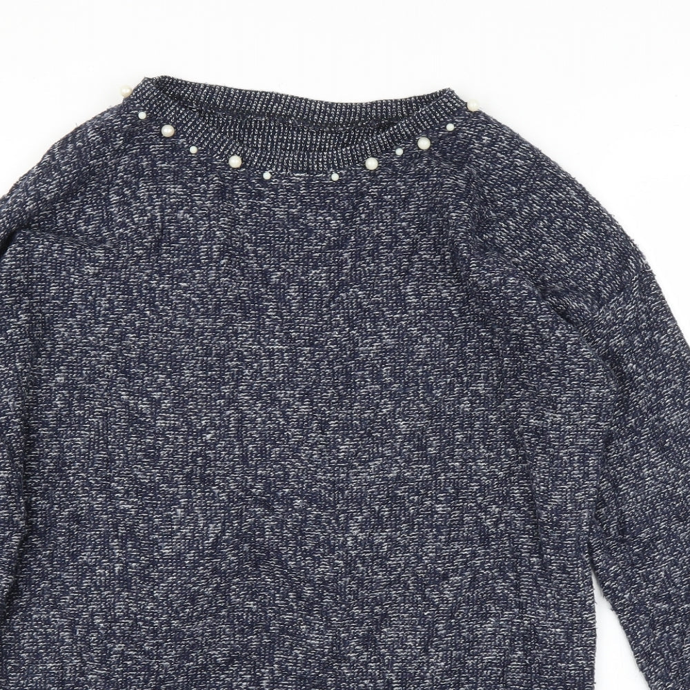 Preworn Womens Blue   Tunic Jumper Size M  - Pearls