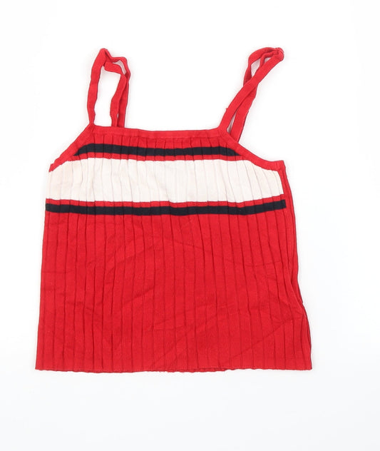 H&M Womens Red Striped  Camisole Blouse Size S