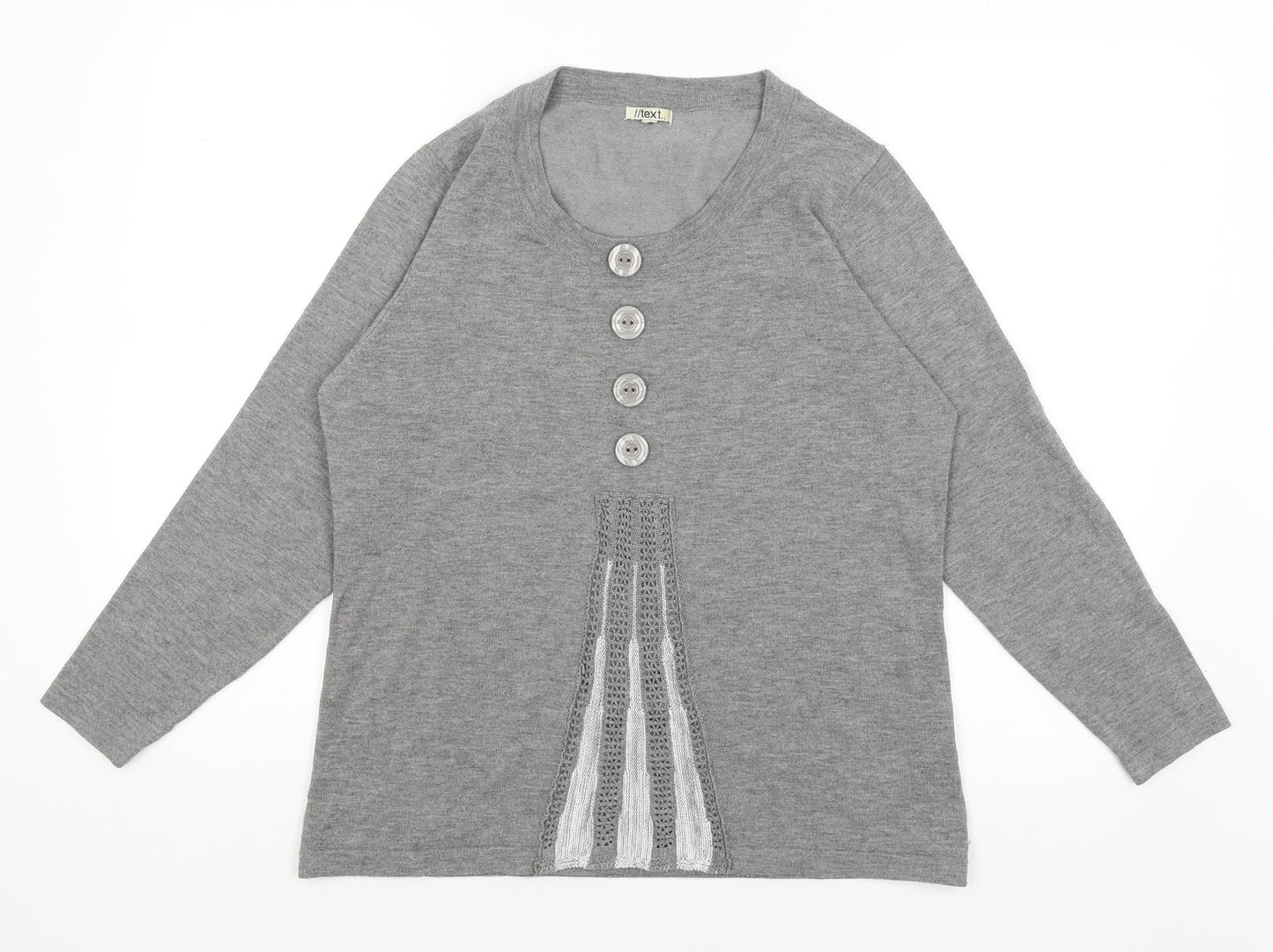 Text Womens Grey   Pullover Jumper Size M
