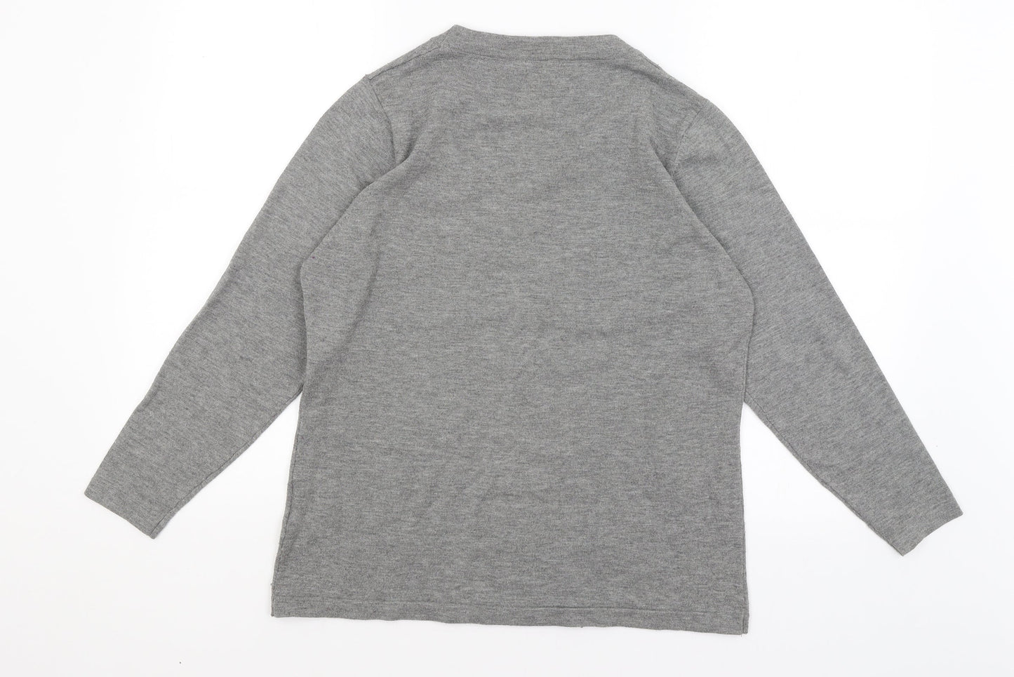 Text Womens Grey   Pullover Jumper Size M