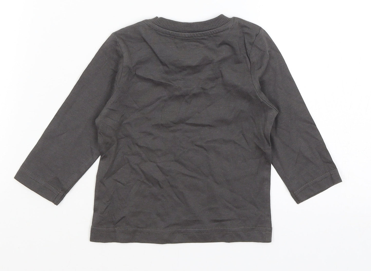 Nutmeg Baby Grey   Basic T-Shirt Size 3-6 Months  - Stegosaurus