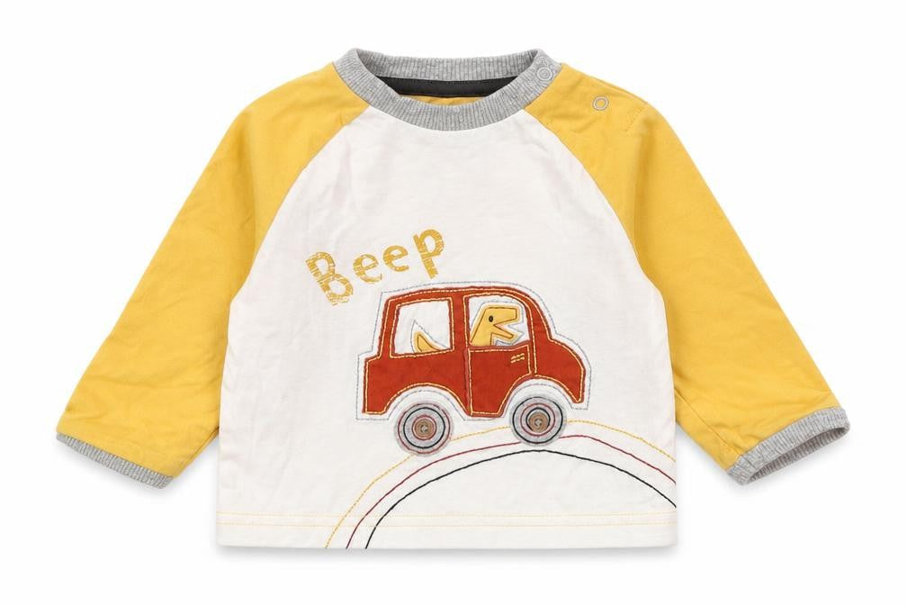 Nutmeg Baby Yellow   Basic T-Shirt Size 3-6 Months  - Driving T-Rex