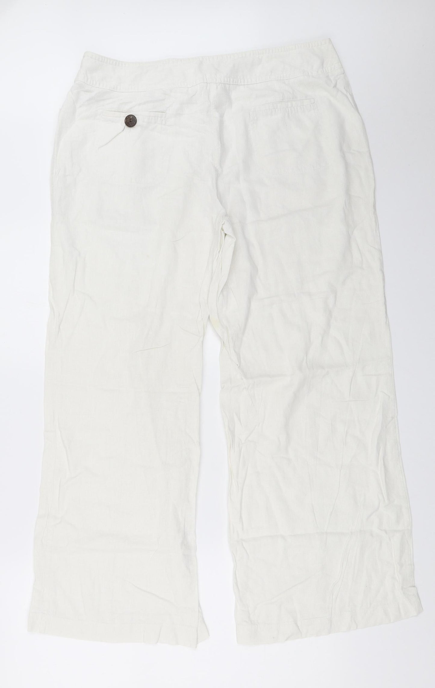 Preworn Womens White   Trousers  Size 16 L28 in