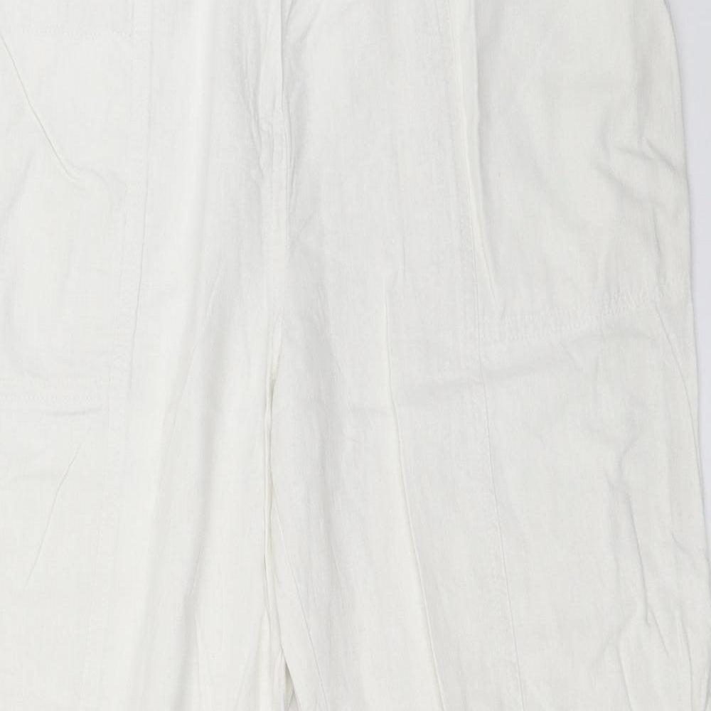 Preworn Womens White   Trousers  Size 16 L28 in