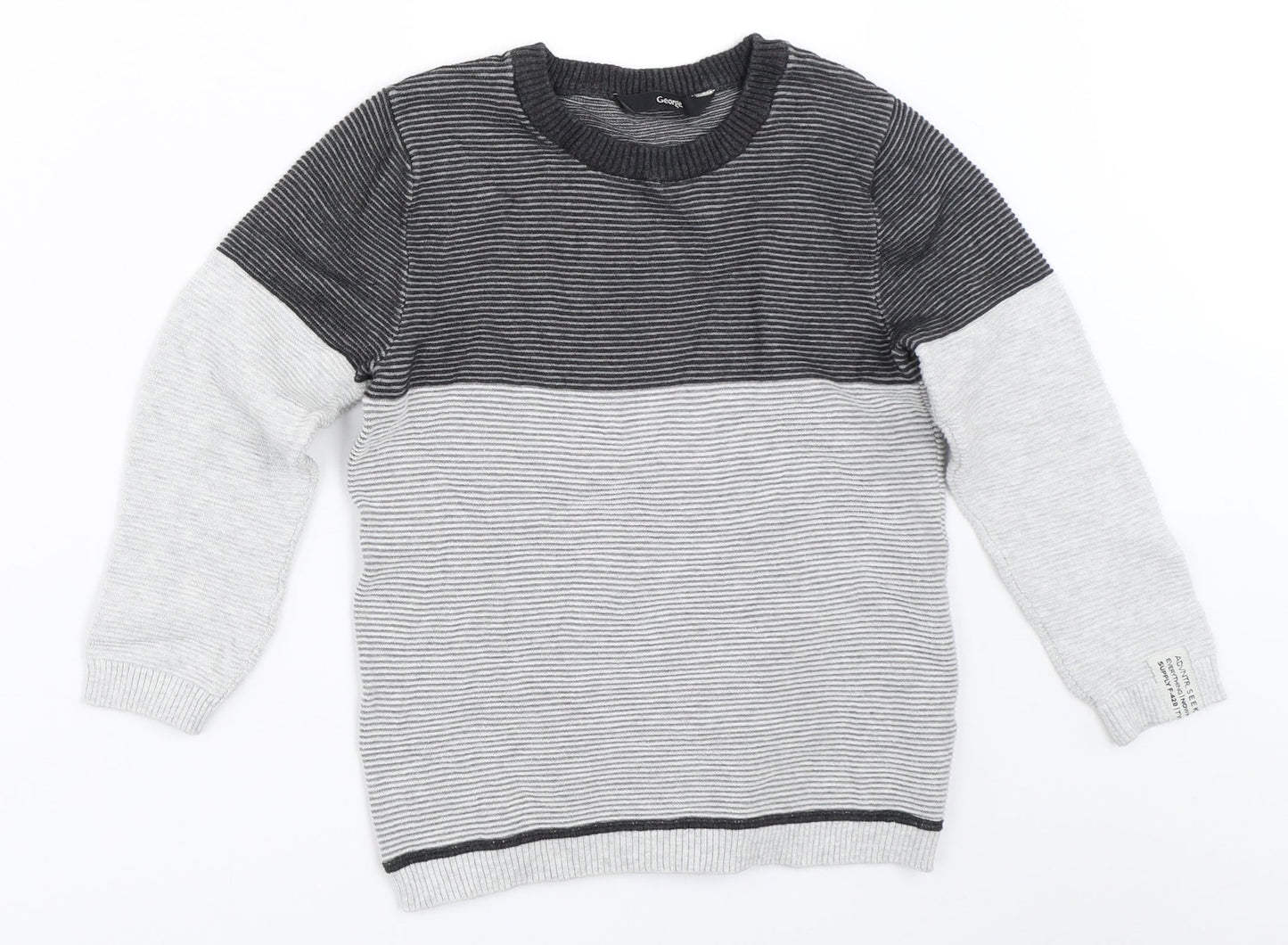 George Boys Grey   Pullover Jumper Size 8-9 Years