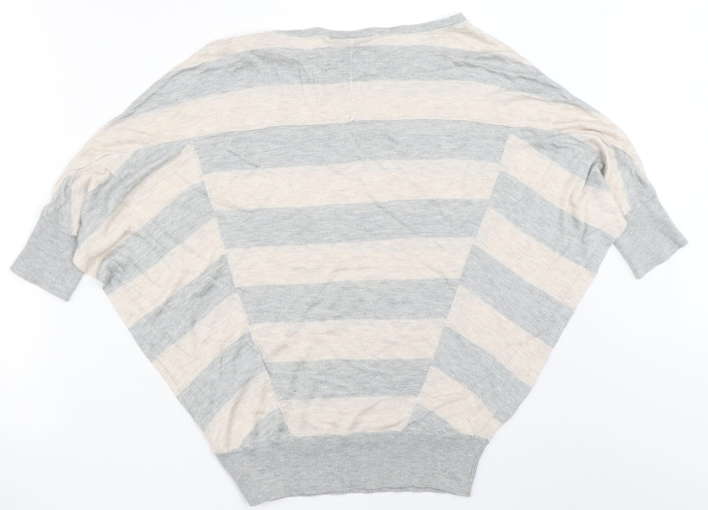 Warehouse Womens Grey Striped  Pullover Jumper Size 8