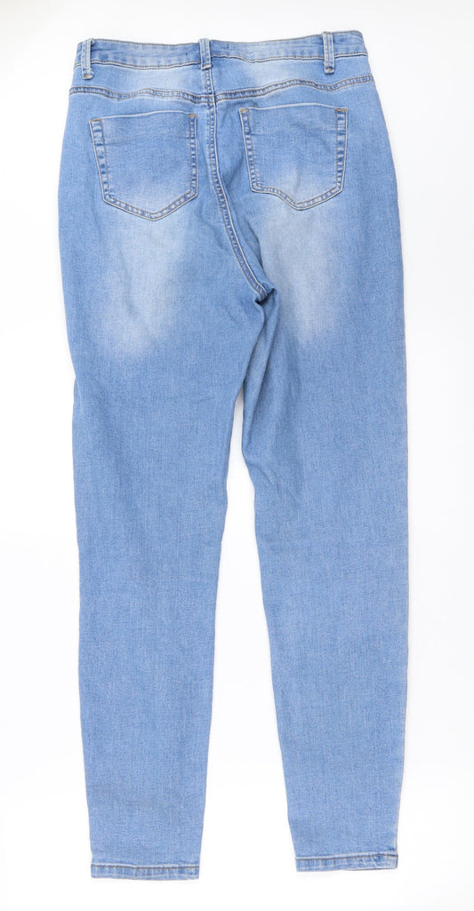 Missguided Womens Blue  Denim Skinny Jeans Size 10 L28.5 in