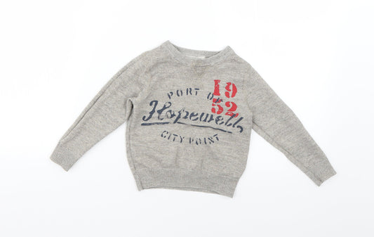 H&M Baby Grey Geometric  Pullover Jumper Size 12-18 Months