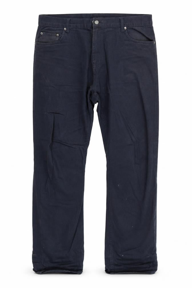 Front view of Denim & Co. men’s blue straight jeans, size 32, 27-inch leg