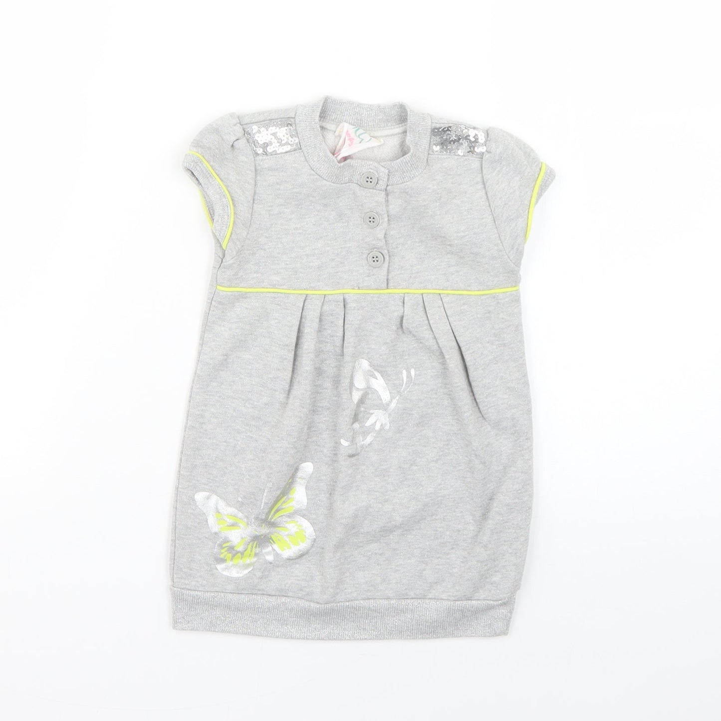 Debenhams Baby Grey Geometric  Jumper Dress  Size 12-18 Months