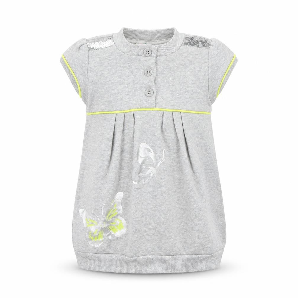 Front view of Debenhams Baby Grey Geometric Jumper Dress, size 12-18, Months