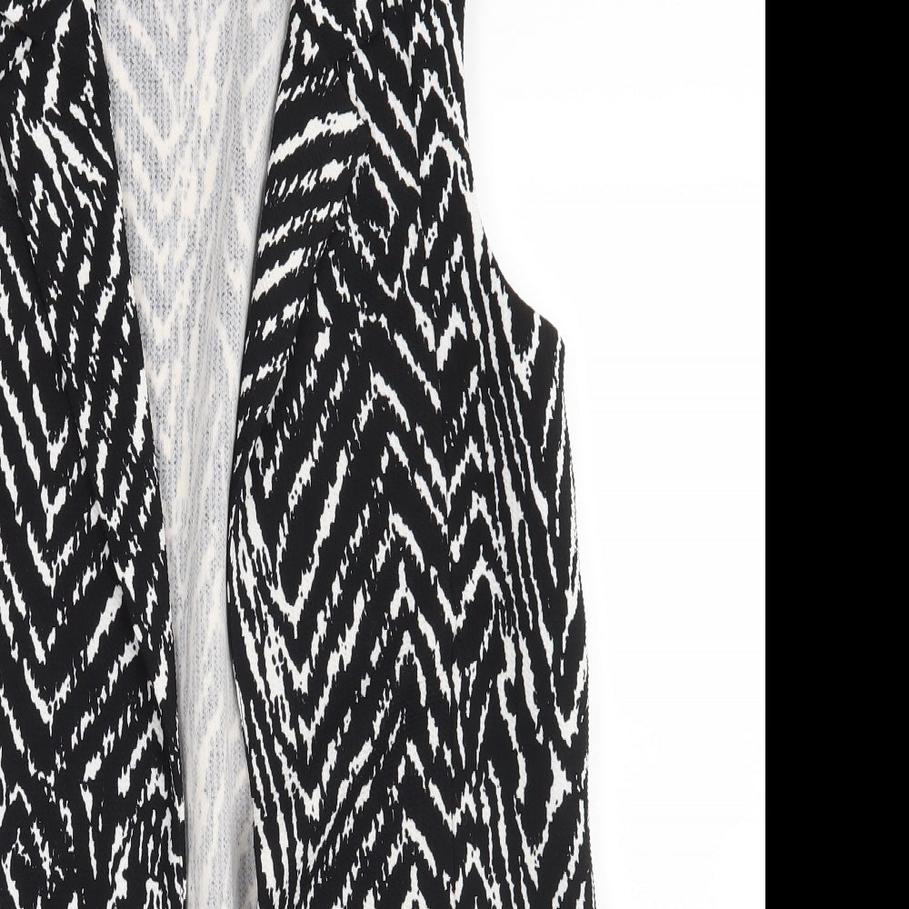 Wallis Womens Black Argyle/Diamond  Cardigan Jumper Size S