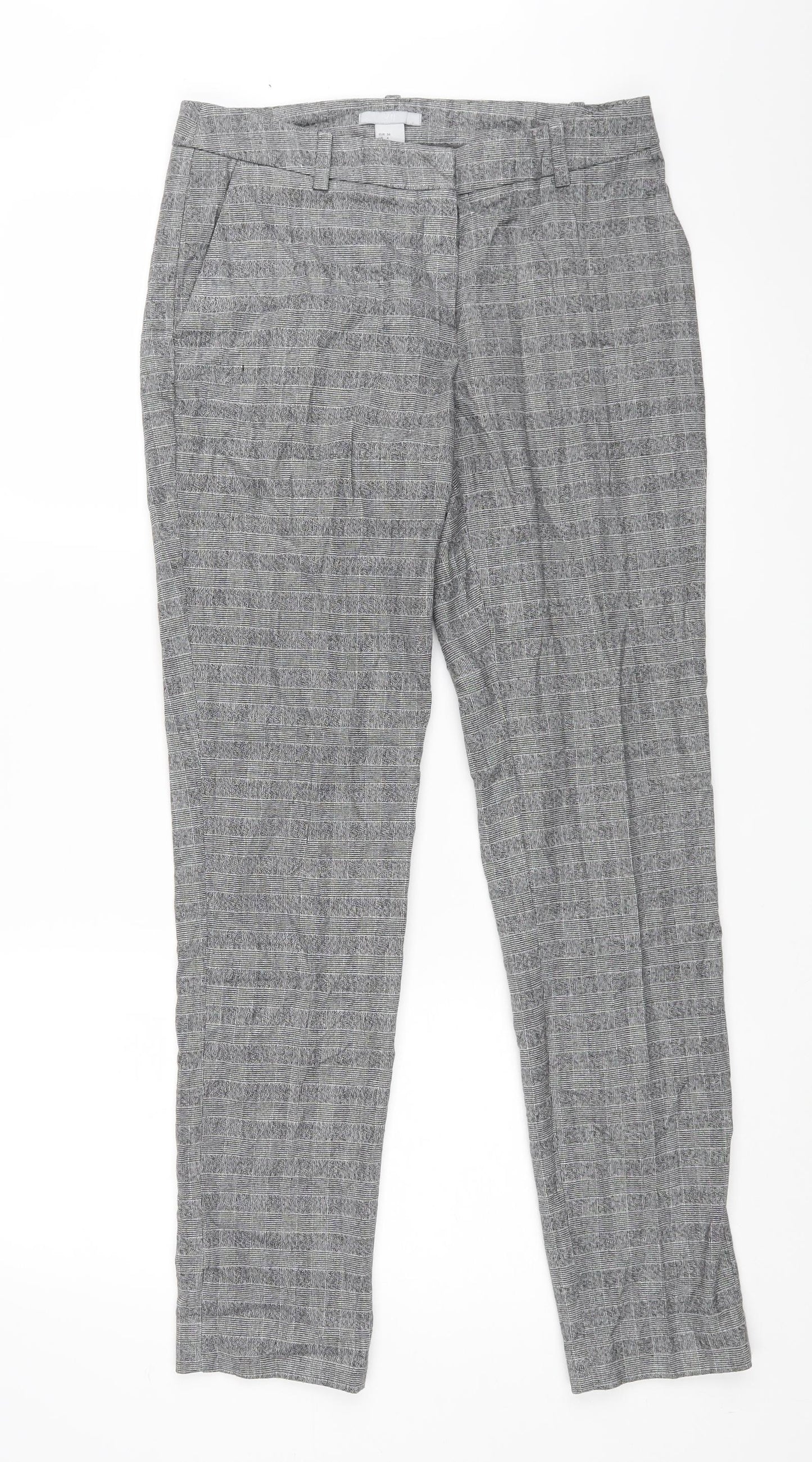 H&M Womens Black Check  Sweatpants Trousers Size 34 L30 in
