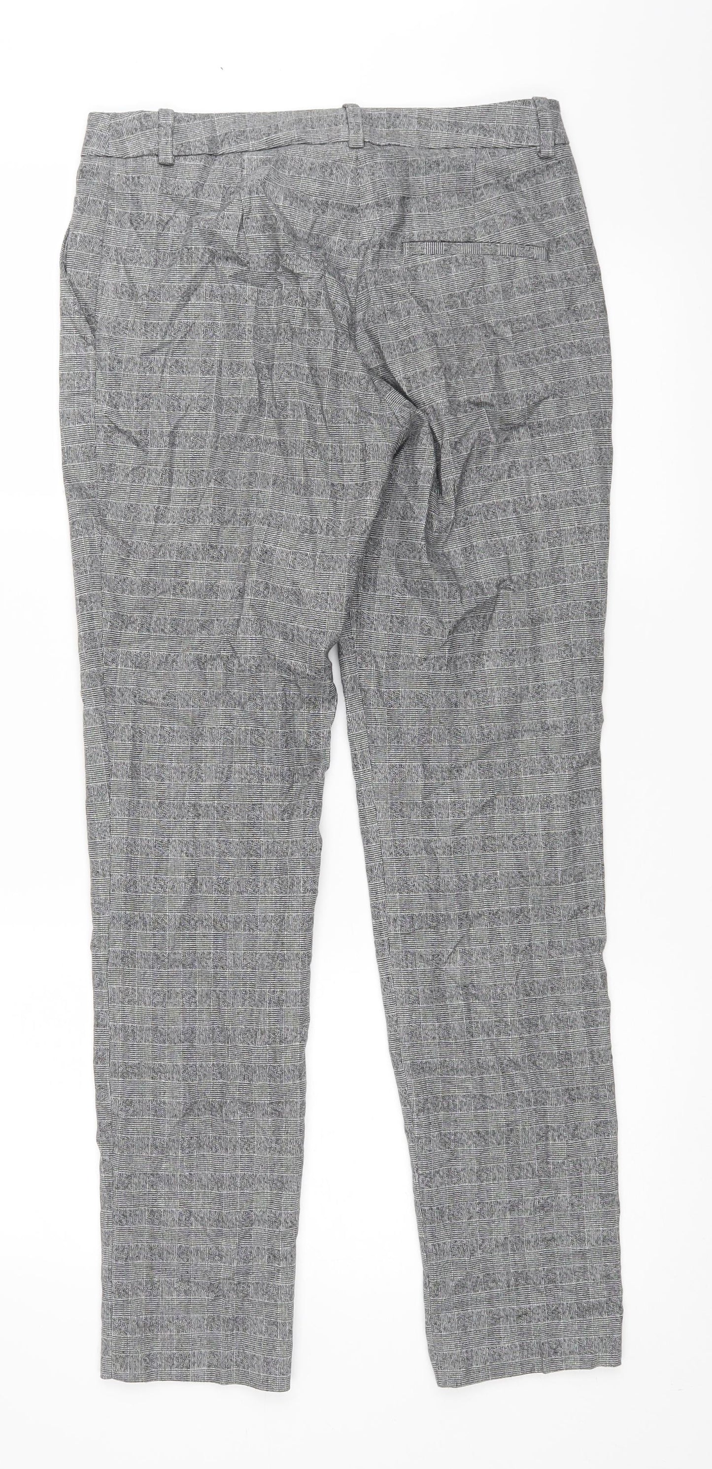 H&M Womens Black Check  Sweatpants Trousers Size 34 L30 in