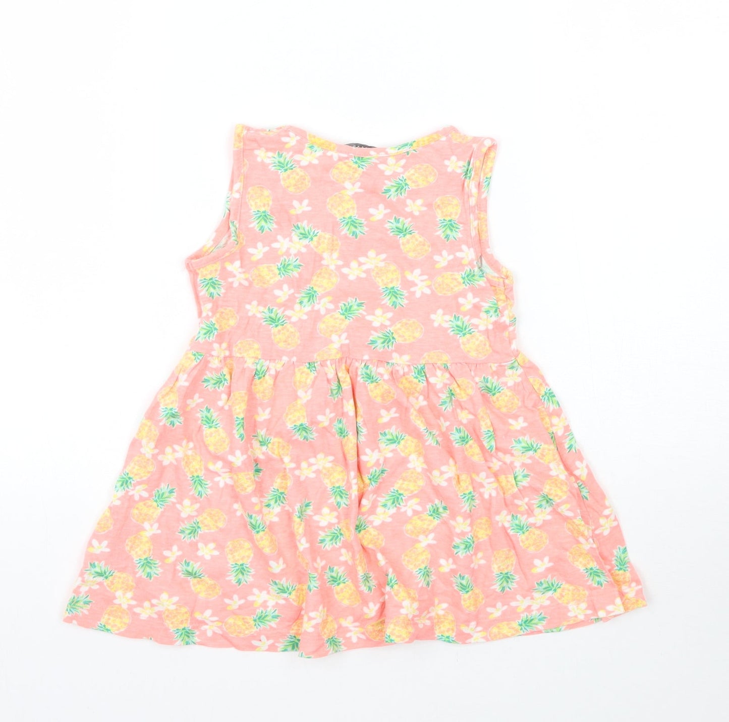 Primark Girls Orange Geometric  Basic T-Shirt Size 2-3 Years