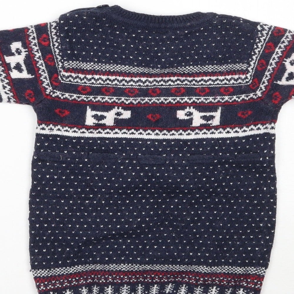 NEXT Girls Blue Fair Isle  Pullover Jumper Size 2 Years