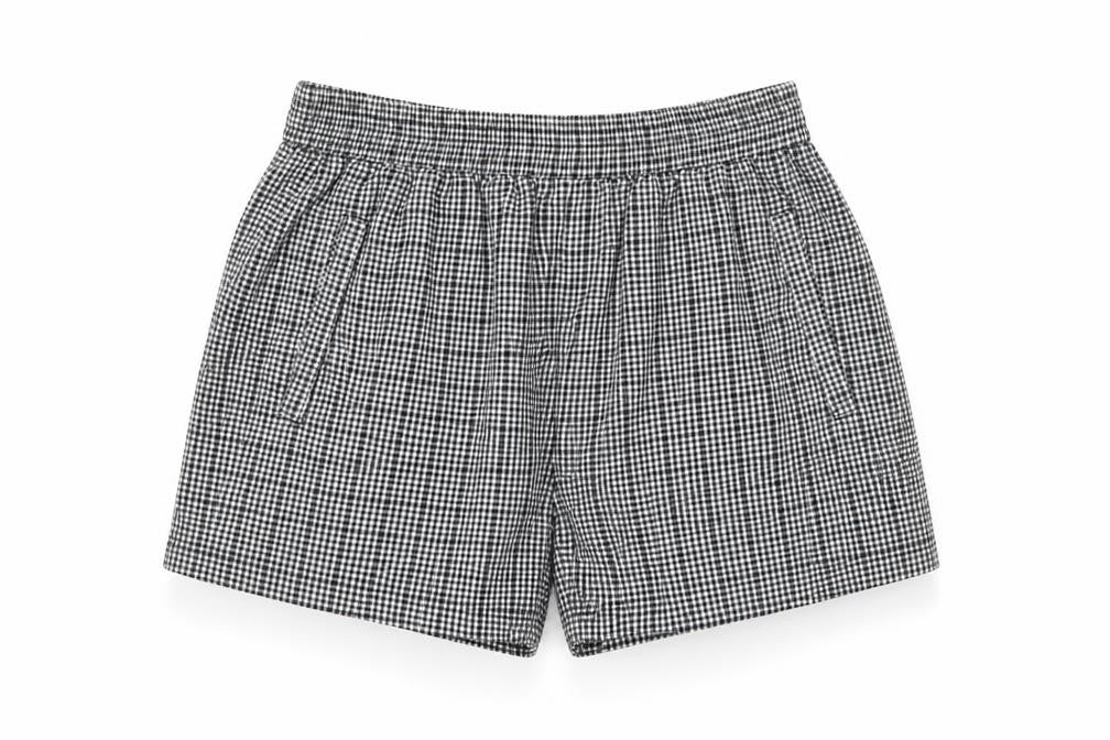 H&M Womens White Check  Mom Shorts