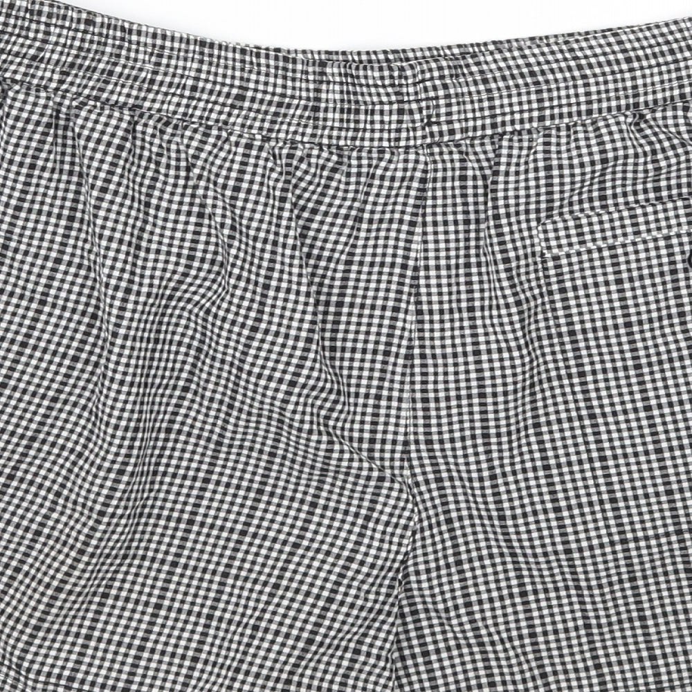H&M Womens White Check  Mom Shorts