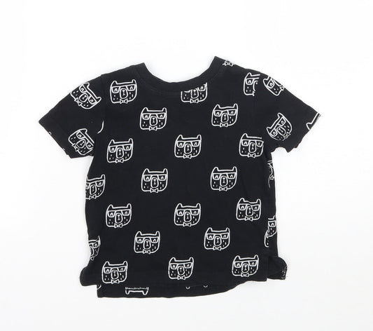 George Boys Black Geometric  Basic T-Shirt Size 2 Years