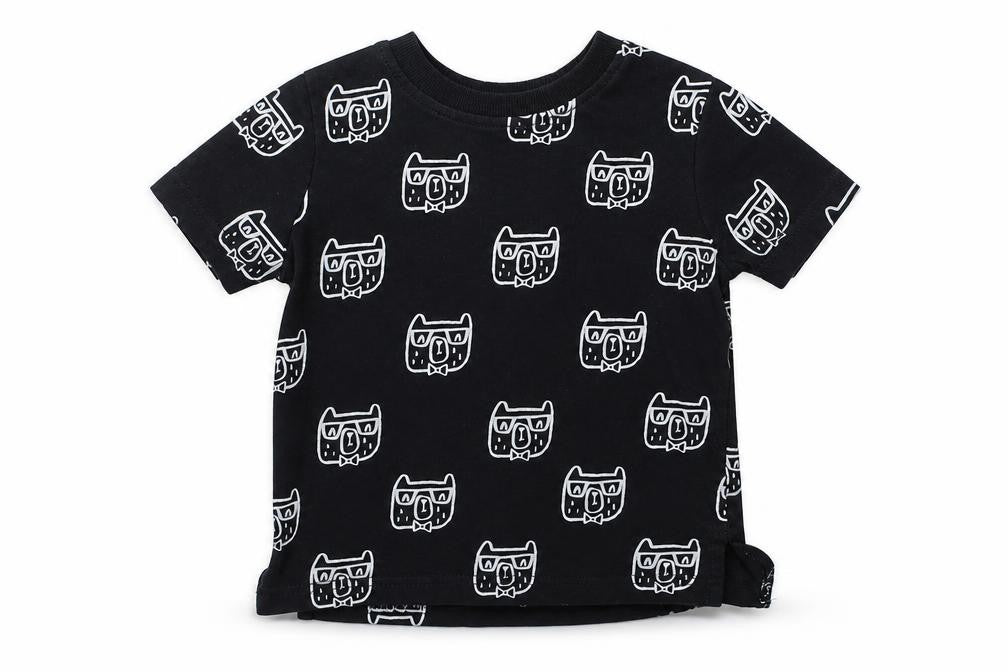 George Boys Black Geometric  Basic T-Shirt Size 2 Years