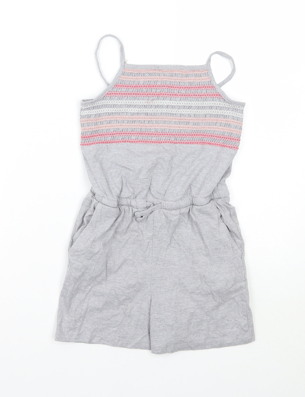 Nutmeg Girls Grey Geometric  Playsuit One-Piece Size 7-8 Years