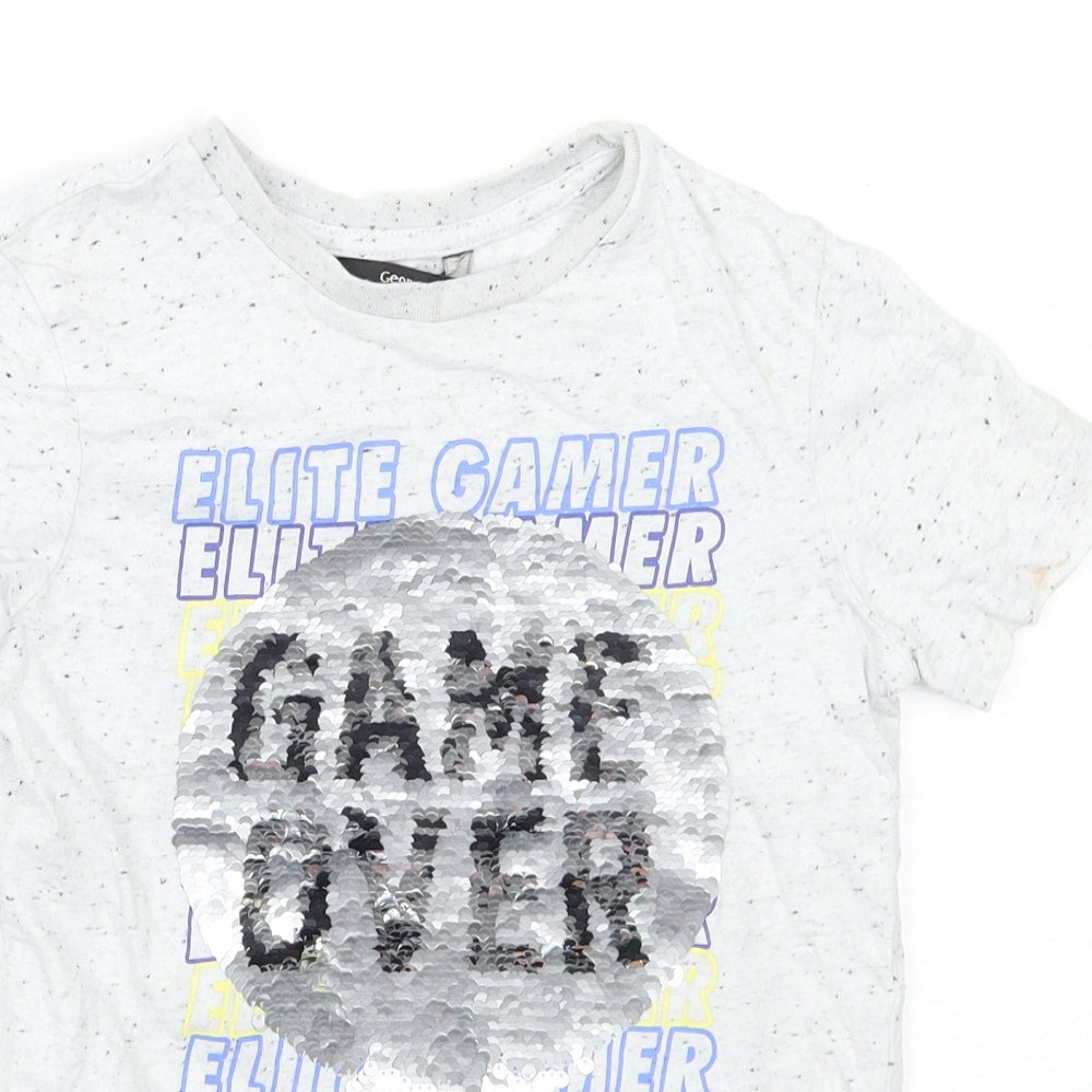 George Boys Grey   Basic T-Shirt Size 4-5 Years