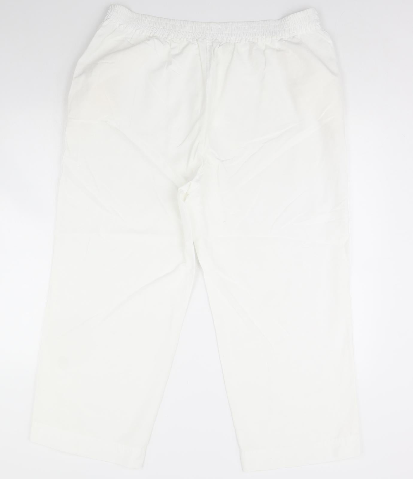 Label be Womens White   Trousers  Size 20 L30 in