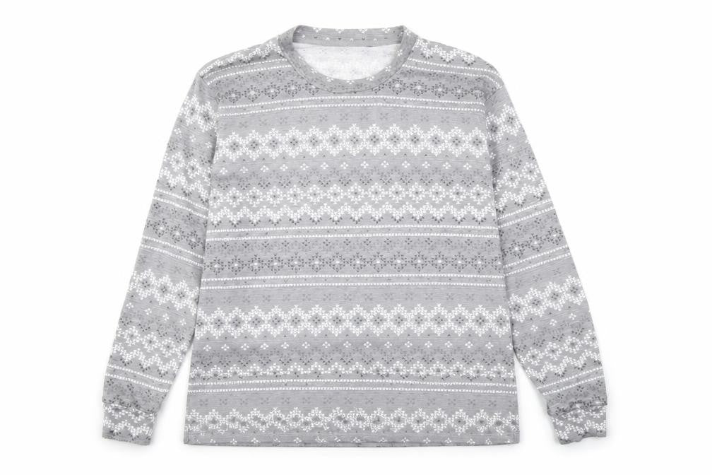 Front view of Dunnes women’s grey striped jumper, size S