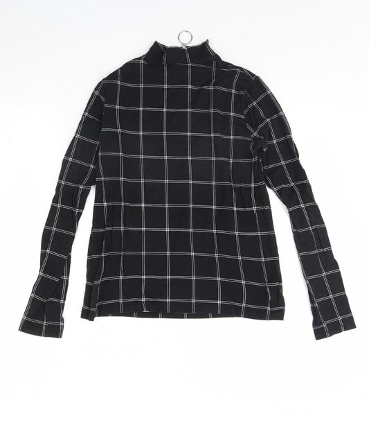 Select Womens Black Check  Basic Blouse Size 12