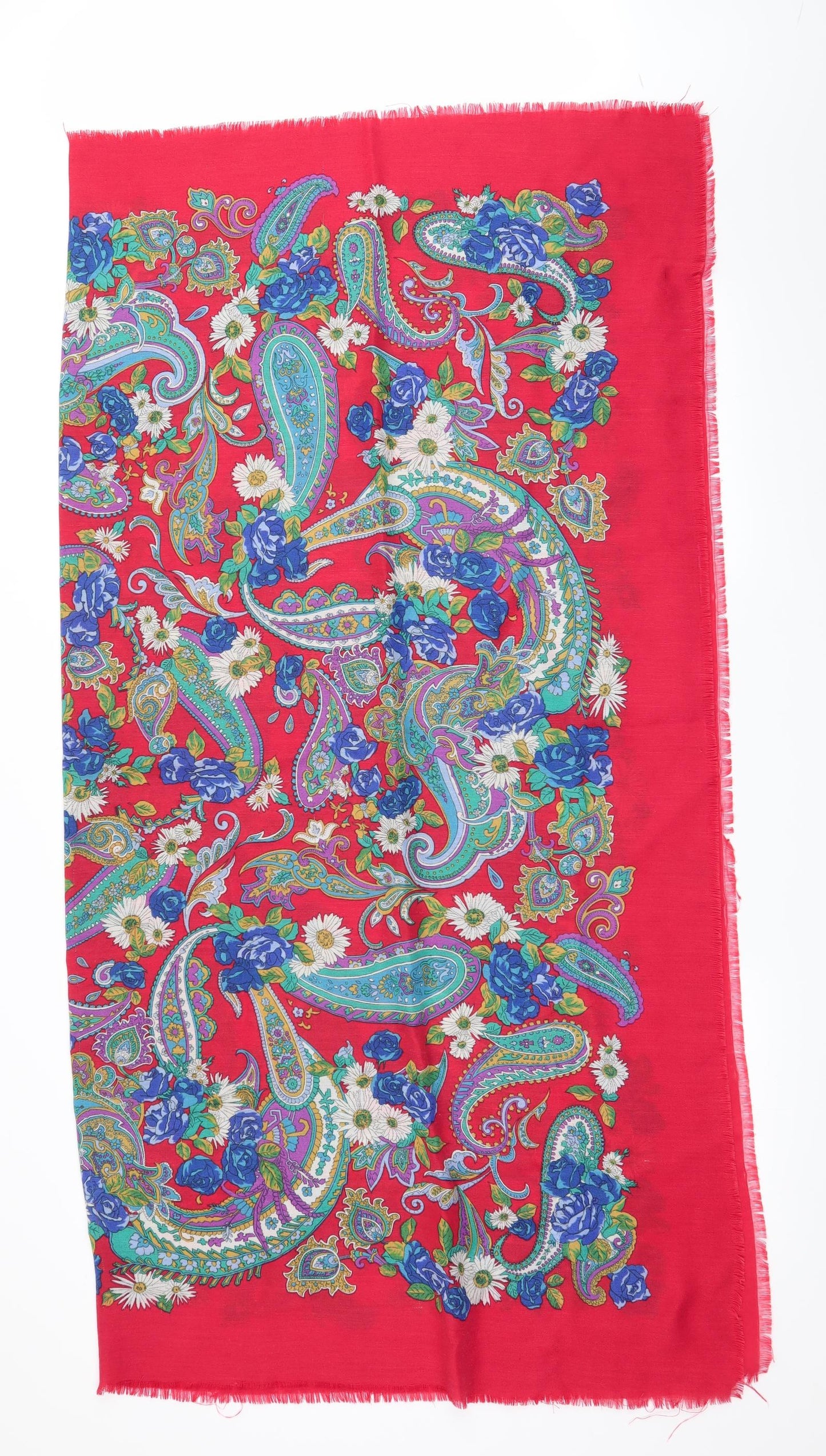 Preworn Womens Red Floral   Scarf