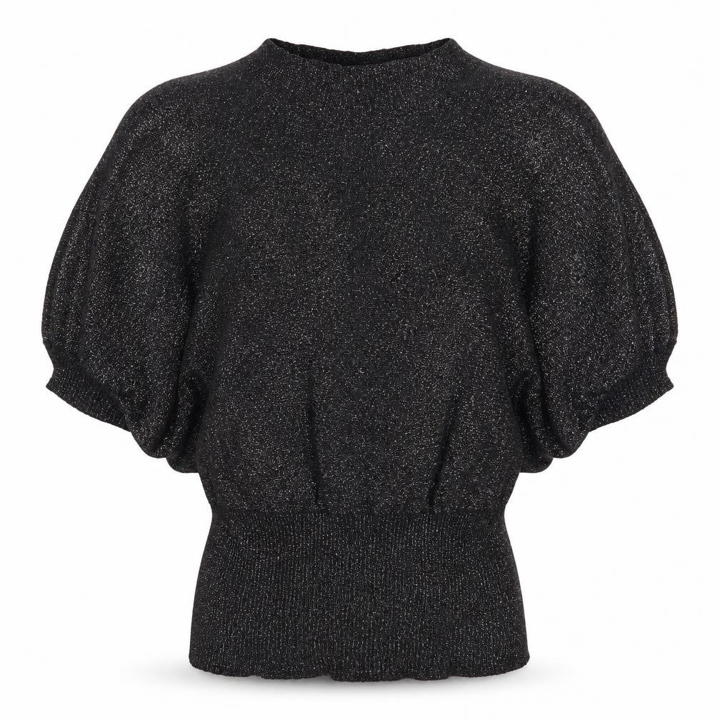 Miss Harvey Womens Black   Pullover Jumper One Size  - Glittery Batwing Jumper