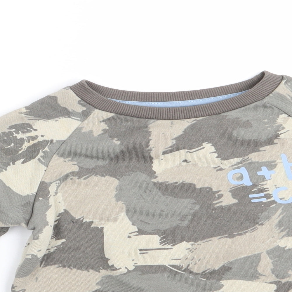 Primark Boys Green Camouflage  Pullover Sweatshirt Size 2-3 Years  - a + b = c