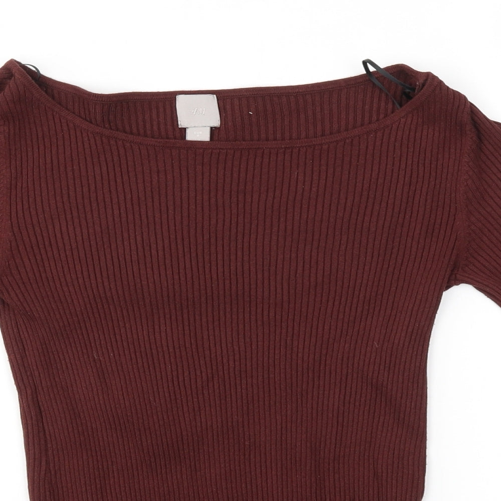 H&M Womens Brown   Pullover Jumper Size S