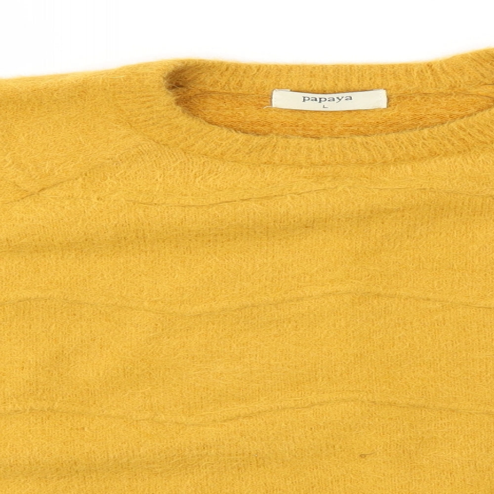 Papaya Womens Yellow   Pullover Jumper Size L