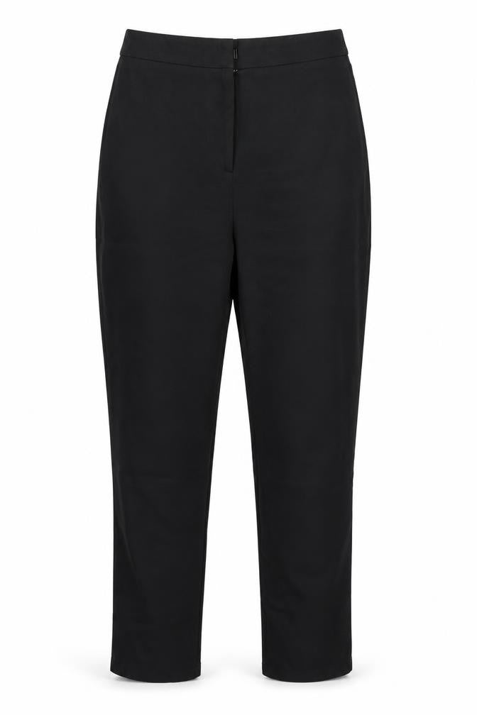 Front view of Club London women’s black dress pants trousers, size UK 10, 27-inch leg