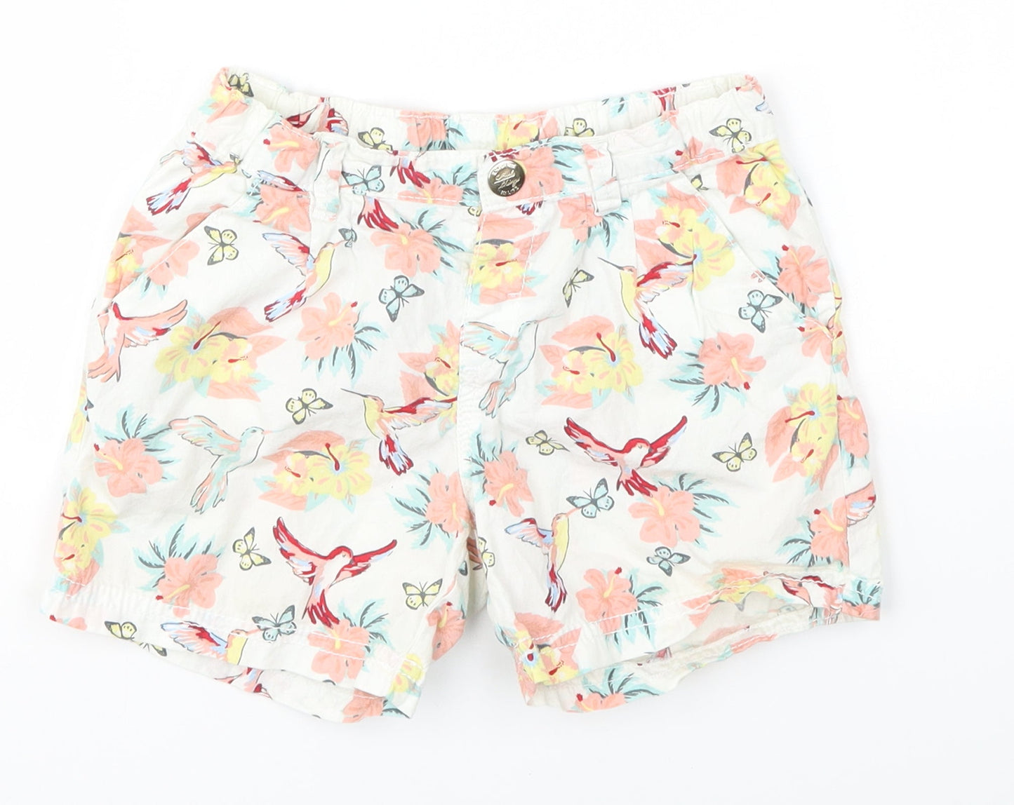 H&M Girls Multicoloured Floral  Chino Shorts Size 5-6 Years