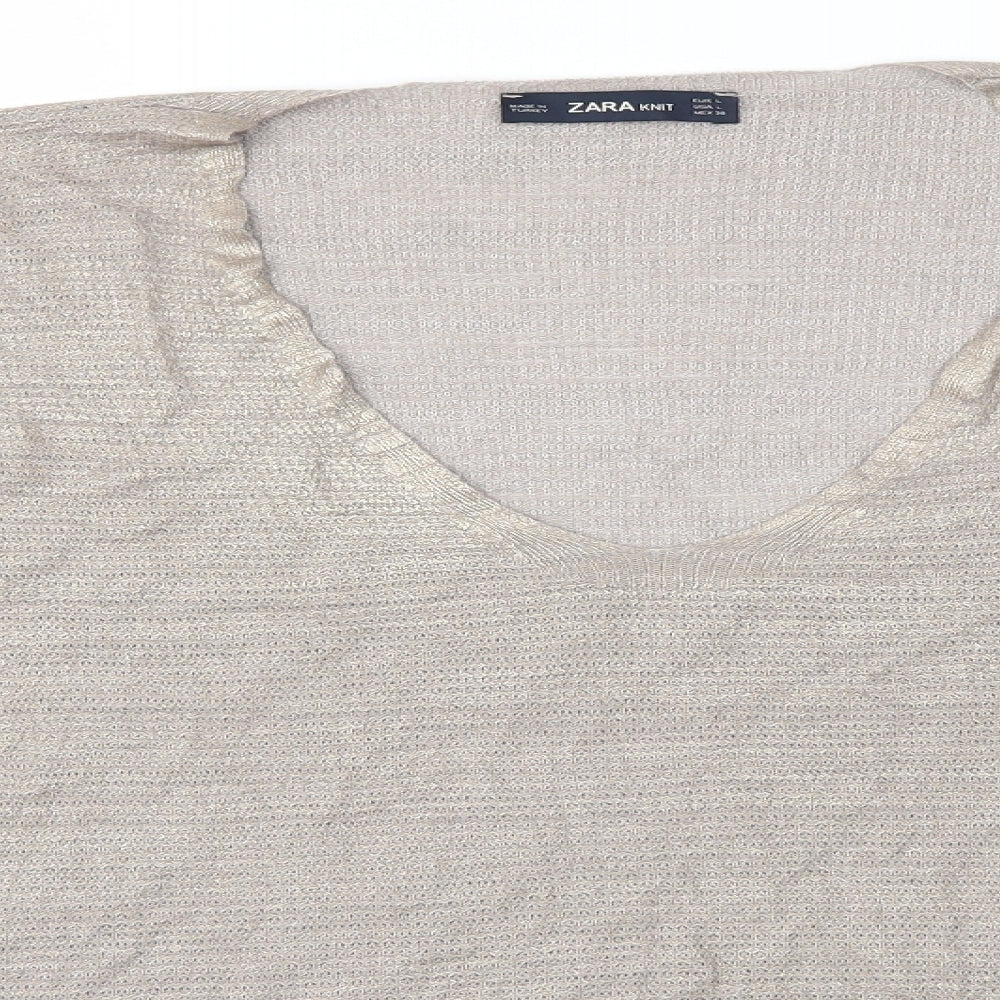 Zara Womens Brown   Pullover Jumper Size L